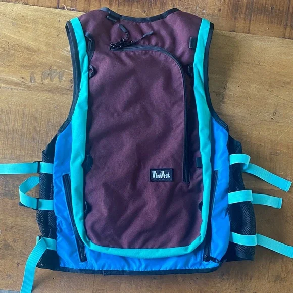 WhatVest Side-Hustle maroon/ teal S/M unisex - Picture 2 of 9